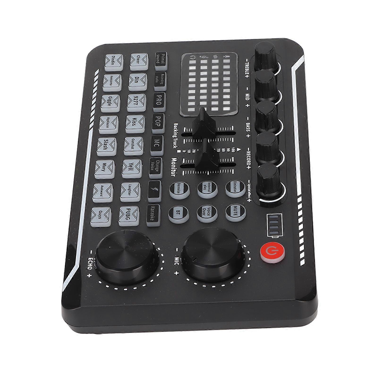 F998 Live Sound Card 16 Bits 44.1KHz Dual Channel Multifunctional Sound Mixer for Computers Mobile Phones