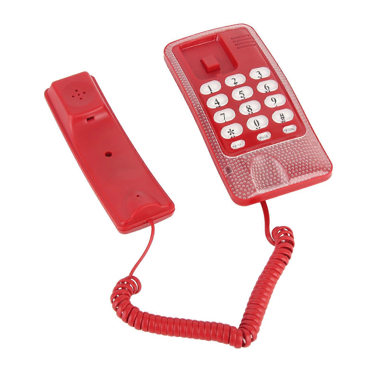 Wall Mounted Corded Telephone with Redial Quick Flash Mute Function for Home Hotel School Office
