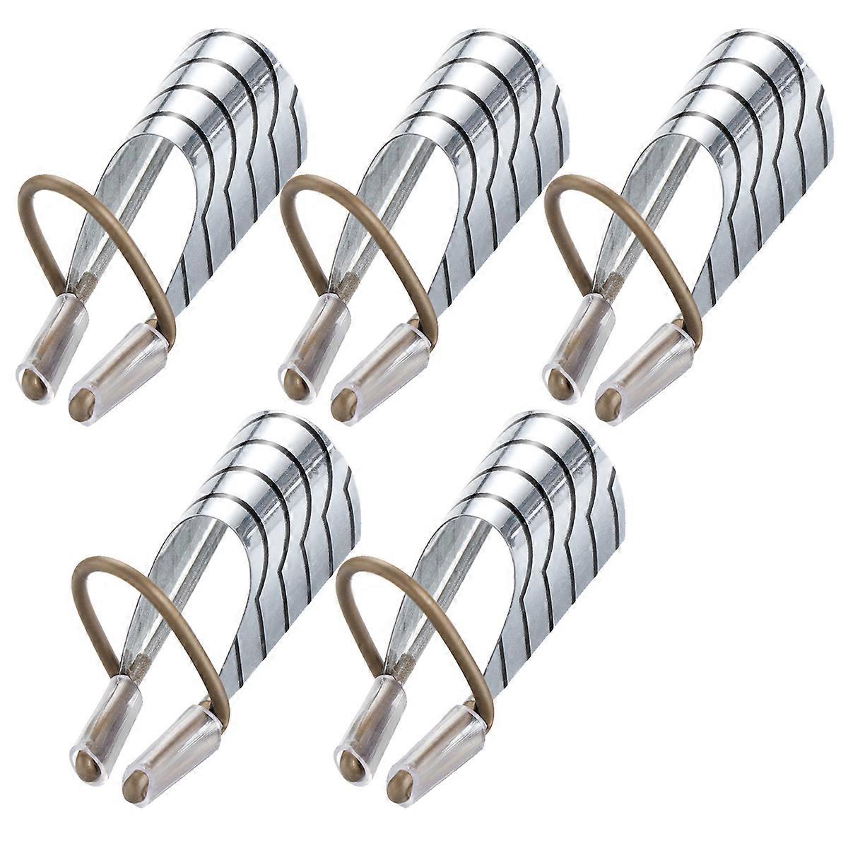 5pcs Nail Art Silver Foil Reusable Extension Nail Forms Shape French False