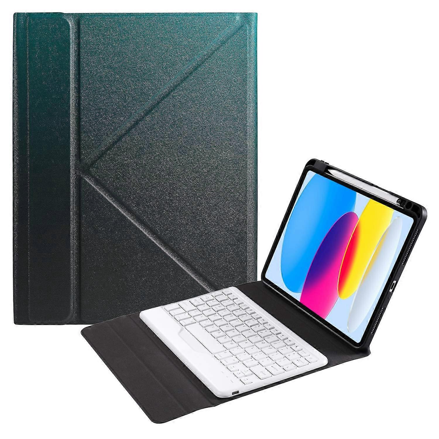 B10 For iPad 10.9 (2022) Bluetooth Keyboard Tablet Protective Case Stand Cover with Pen Slot - Black