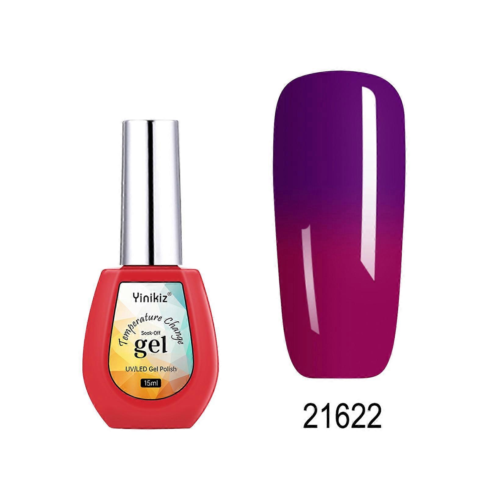 15ml Temperature Changing Nail Polish Gel Glitter Sequins Discoloration