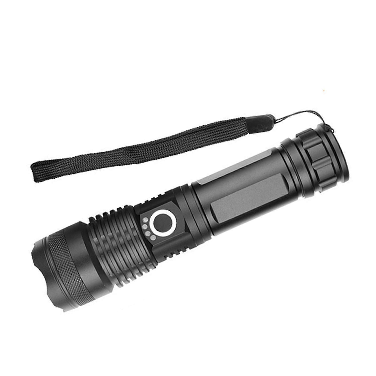 Aluminum Alloy Retractable Flashlight With Battery Display Usb Rechargeable For