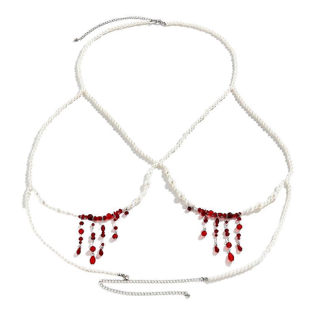 Shinning Body/ Chest Chain For Woman With Adjustable Chain&blood Drop Tassels