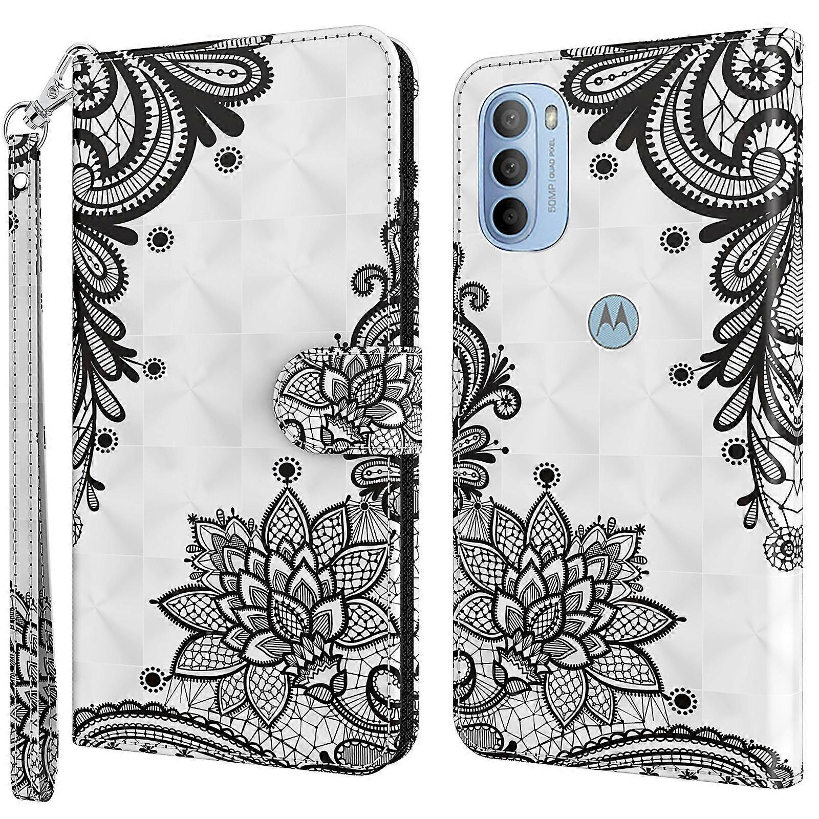 3D Pattern Printing PU Leather Phone Case Wallet Stand Feature Flip Folio Cover with Strap for Motorola Moto G31 4G/G41 4G