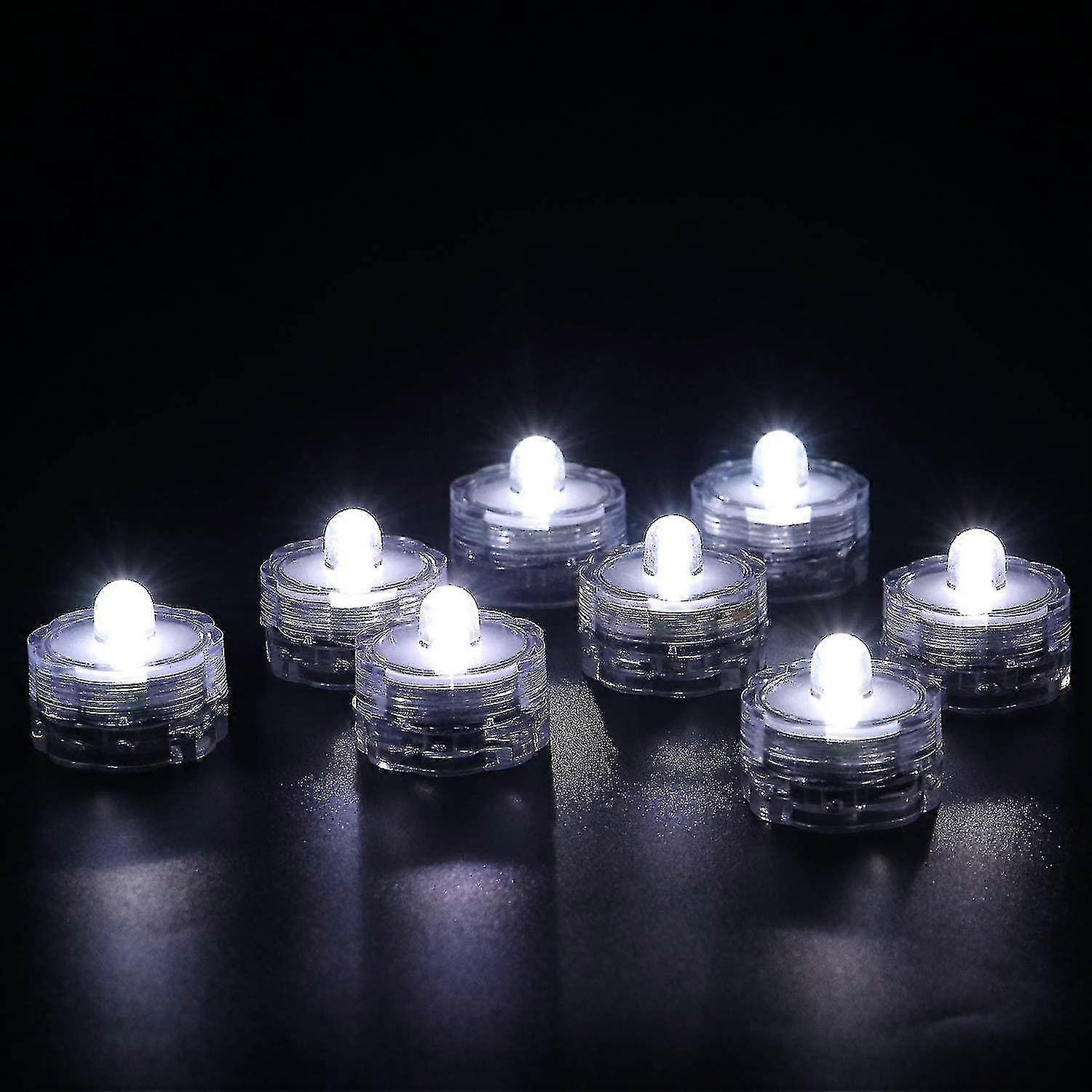 12 Submersible Round Led Waterproof Candle Lights Tea Light - Colorful Light