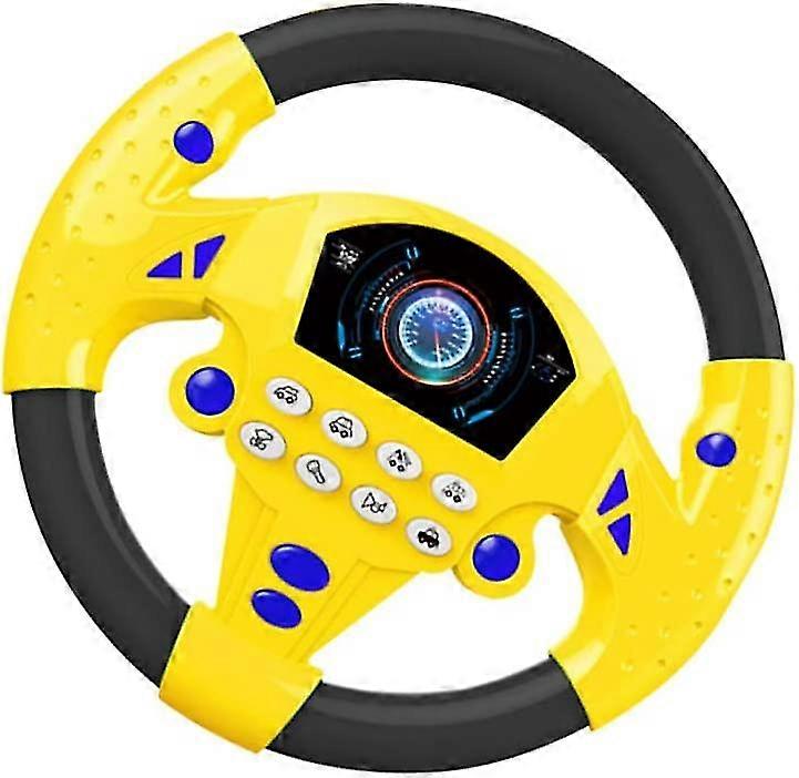 2023 - Steering Wheel Toy Car Simulation Driving Steering Wheel Portable (yellow)