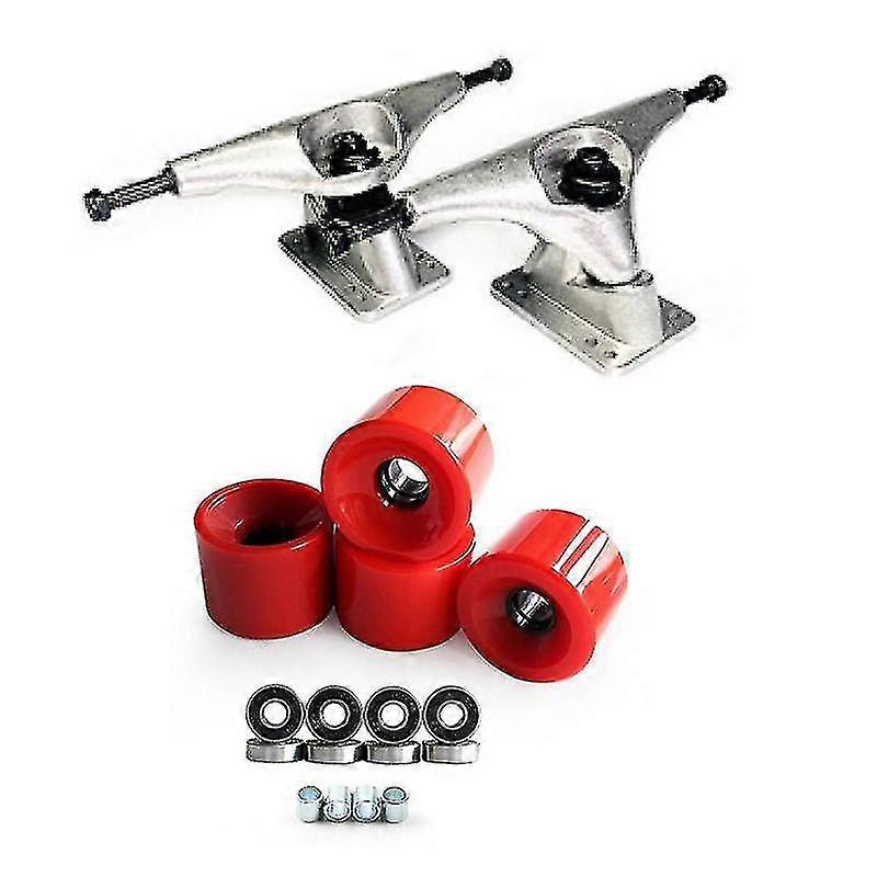 70x51mm wheels 78a aluminum alloy bridge skate board, red