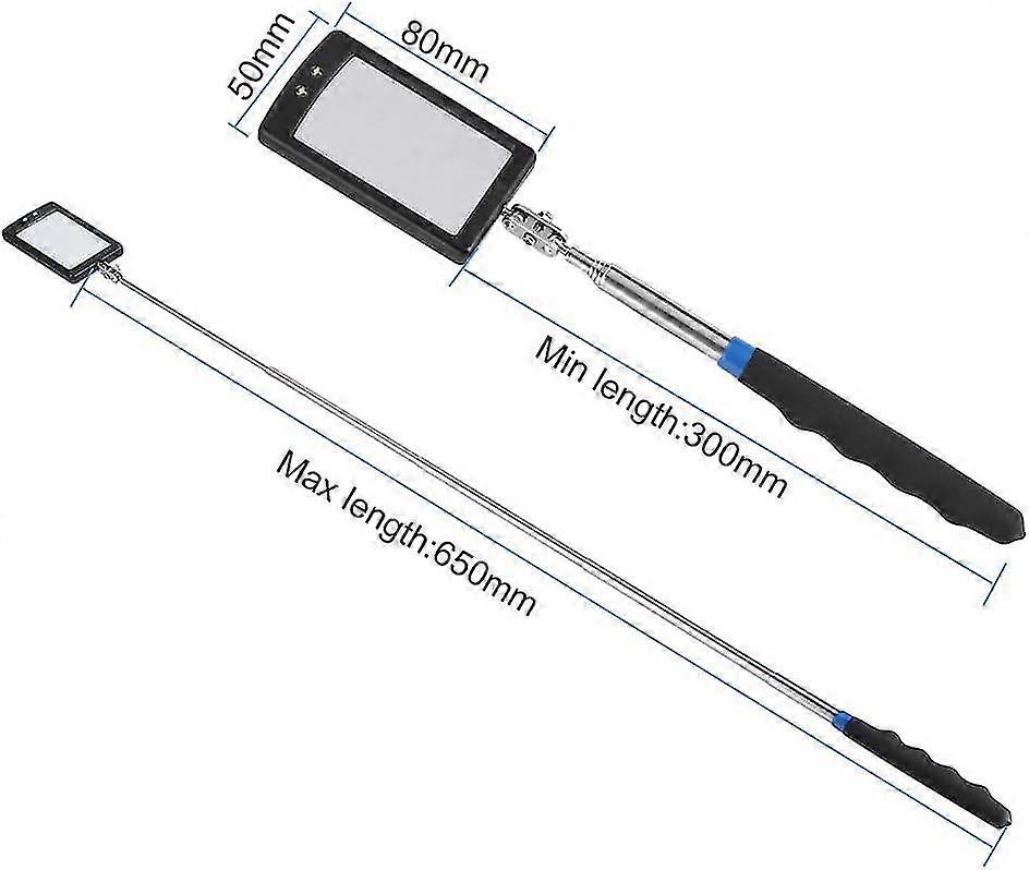 Tool Mirror, Led Lighted Flexible Telescoping Inspection Mirror, 360 Degree Swivel Extension Tool for Toolmakers Machinists Inspectors and Mechanics