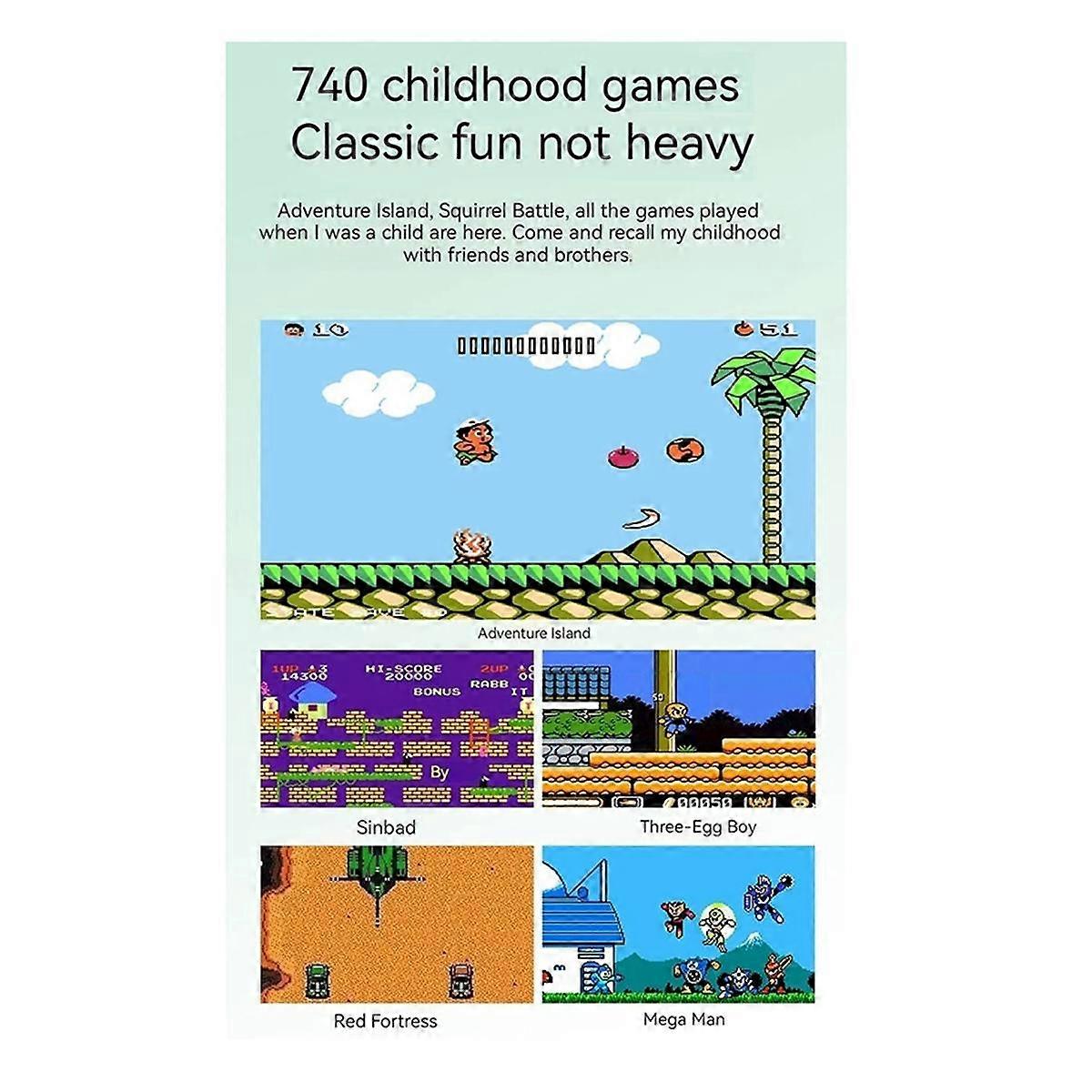H7 Retro Nostalgic TV Game Console 3.5Inch Screen 740 Classic Game Nostalgic Home TV Game Controlle