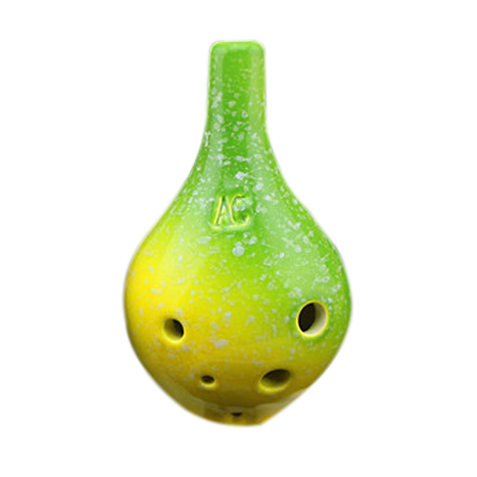 6 Holes Ceramic Ocarina Alto C Simple Starry Style Musical Instrument with Lanyard Music Score for Music Lover and Learner