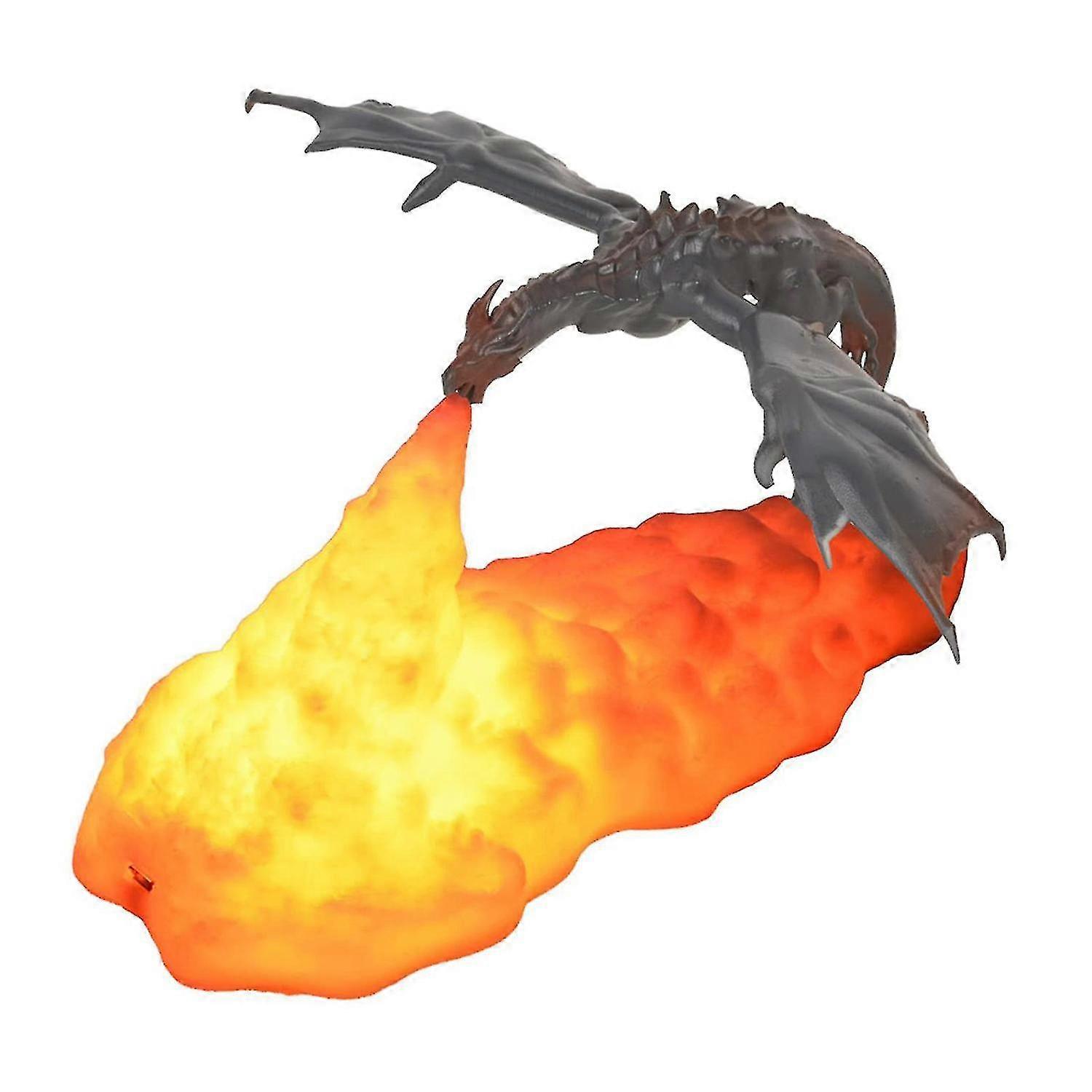 3d Printed Fire Breathing Dragon Shape Night Soft Light Lamp Usb Rechargeable