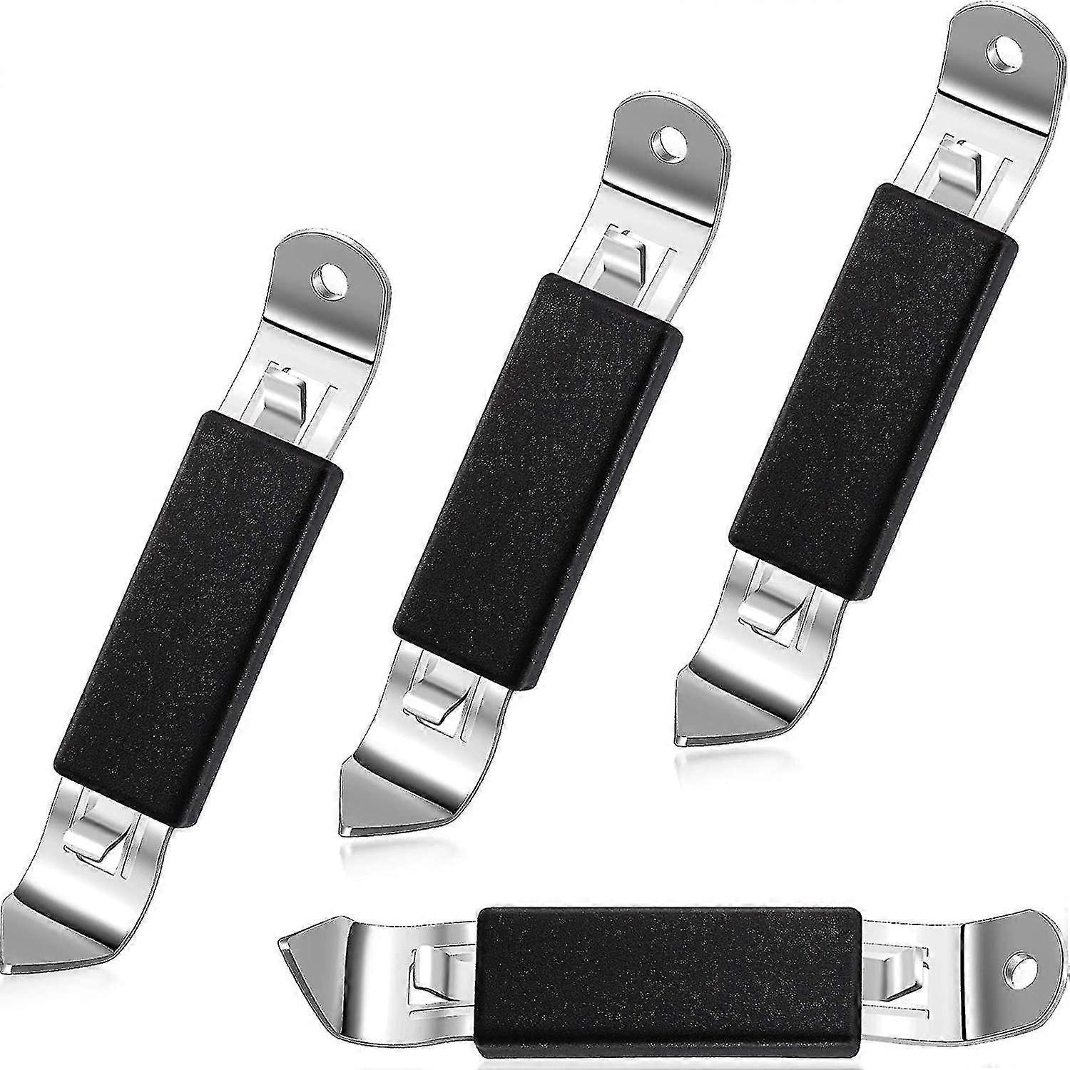 Magnetic Bottle Openers Classic Stainless Steel Punch Opener Can Tapper Bottle Opener With Magnet(black,4 Pieces)