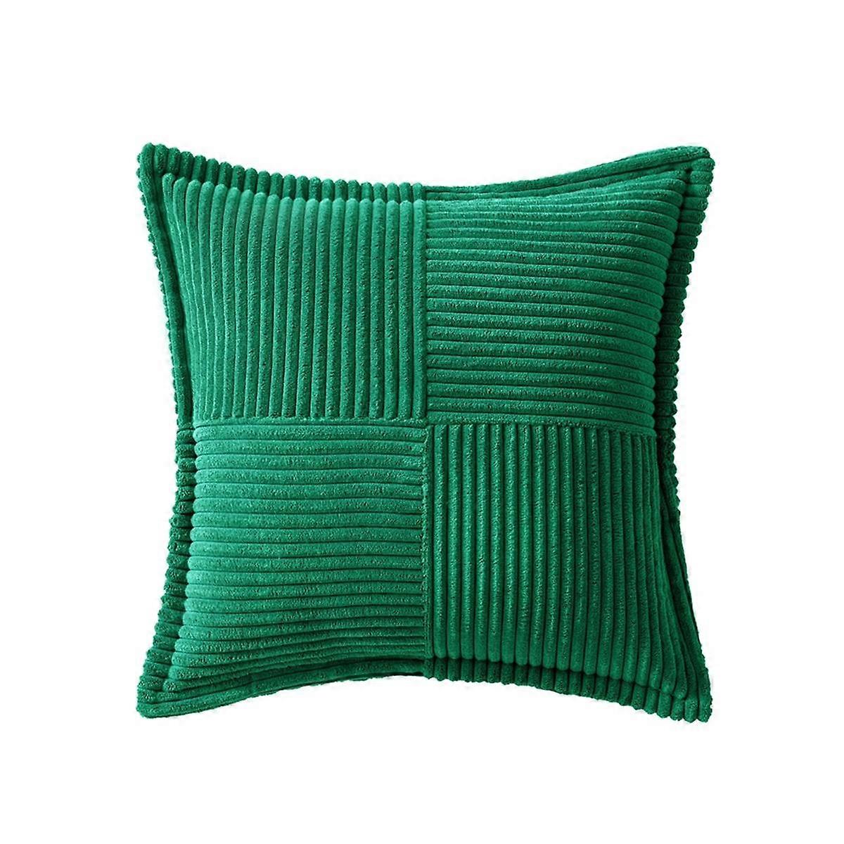 Corduroy Pillow Covers with Splicing Soft Couch Pillow Covers Broadside Striped Decorative Textured