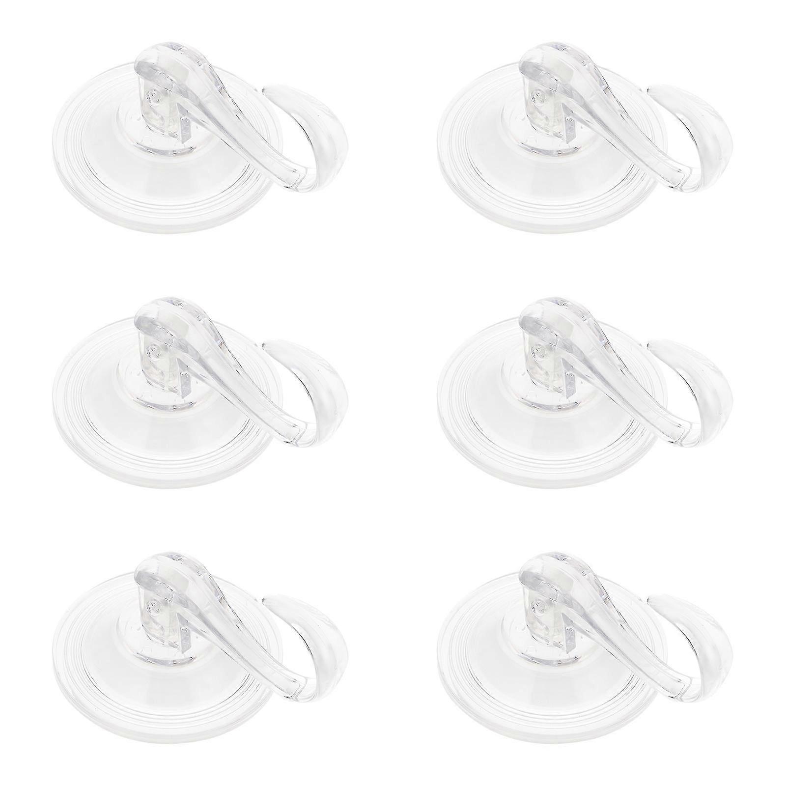 6Pcs Plastic Non-punching Kitchen Hooks Traceless Wall pothooks (Transparent) Z
