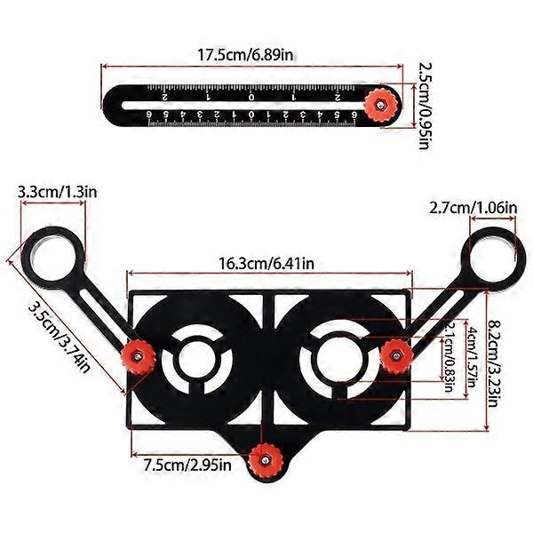 Righello pieghevole preciso in lega di alluminio multi angolo 6/9/12 Sided Por