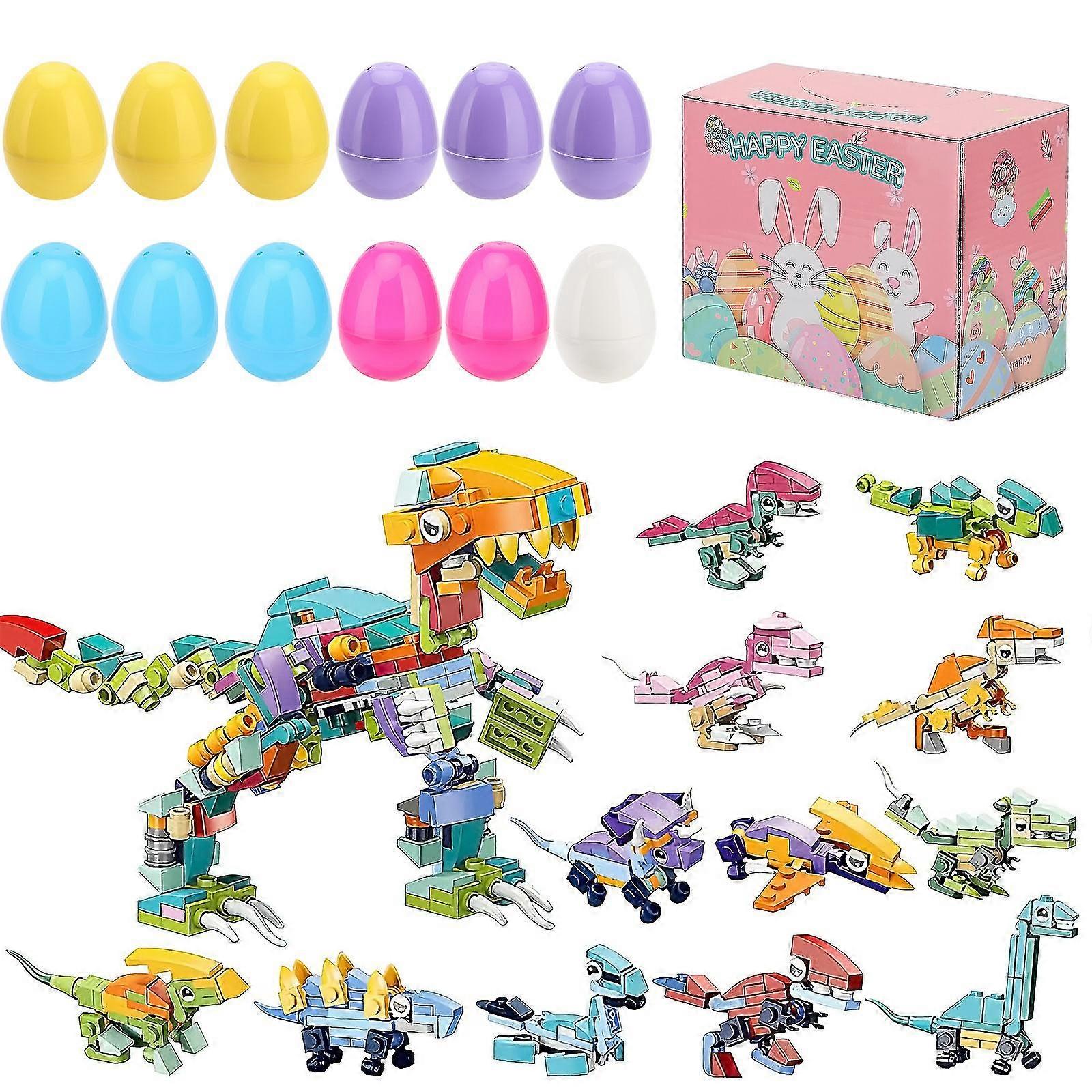 Dinosaurs Dino Egg Easter Toy Plastic Funny Animal Bundle Set Building Bricks Blocks