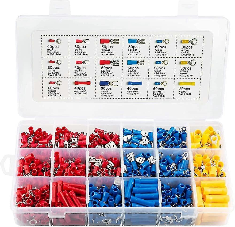 1200 Cable Lug Set Electrical Connectors Cable Lugs Flat Plug Crimp Connector Set