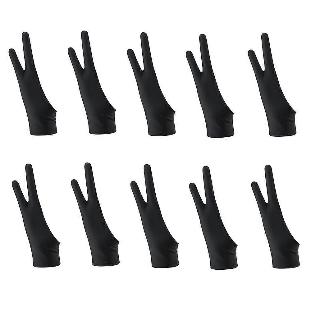10er-Pack Artist Drawing 2 Finger-Zeichenhandschuhe für jedes Grafiktablett Digitale Zeichnung (M)
