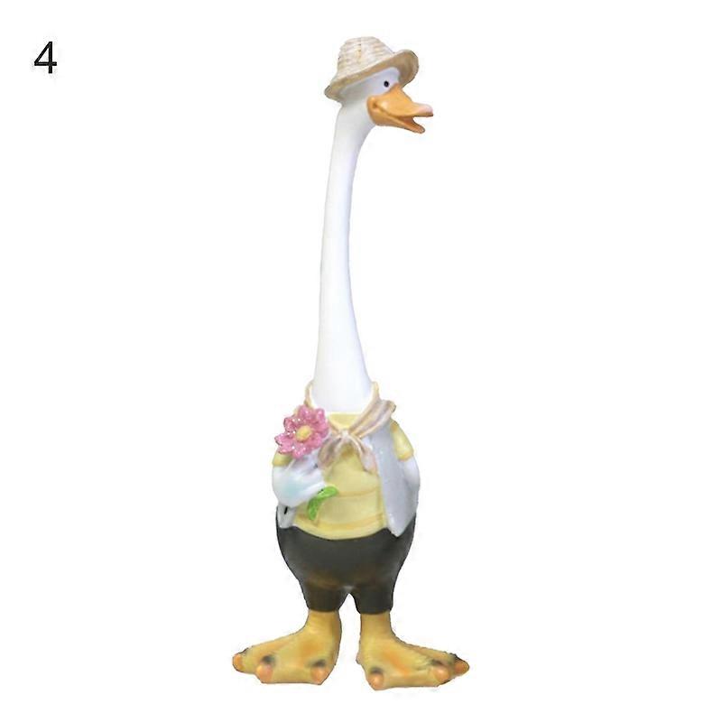 Duck Figurine Vivid Weather-resistant Resin Compact Delicate Garden Statue for Home