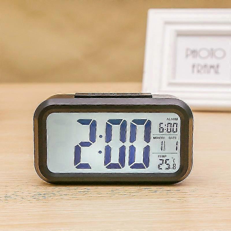 Led Digital Alarm Clock Intelligent Electronic Clock Temperature And Calendar Snooze Alarm Clock Function Table Clock Home Office Travel Desk Night Vi