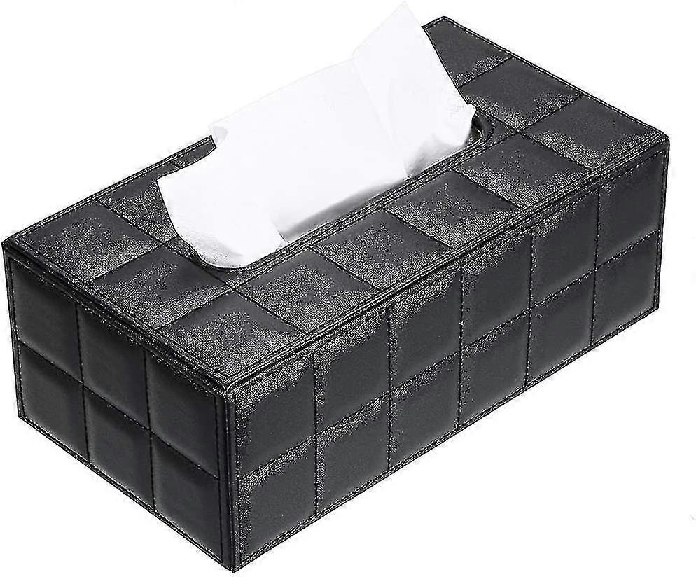 Rectangular Tissue Box Dispenser Fabric Tiles Pu Leather.for Family.office.shelf