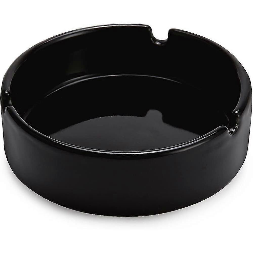 Blankt sort keramisk askebæger til mænd og kvinder, udendørs indendørs askebæger, desktop rygende askebæger UQC