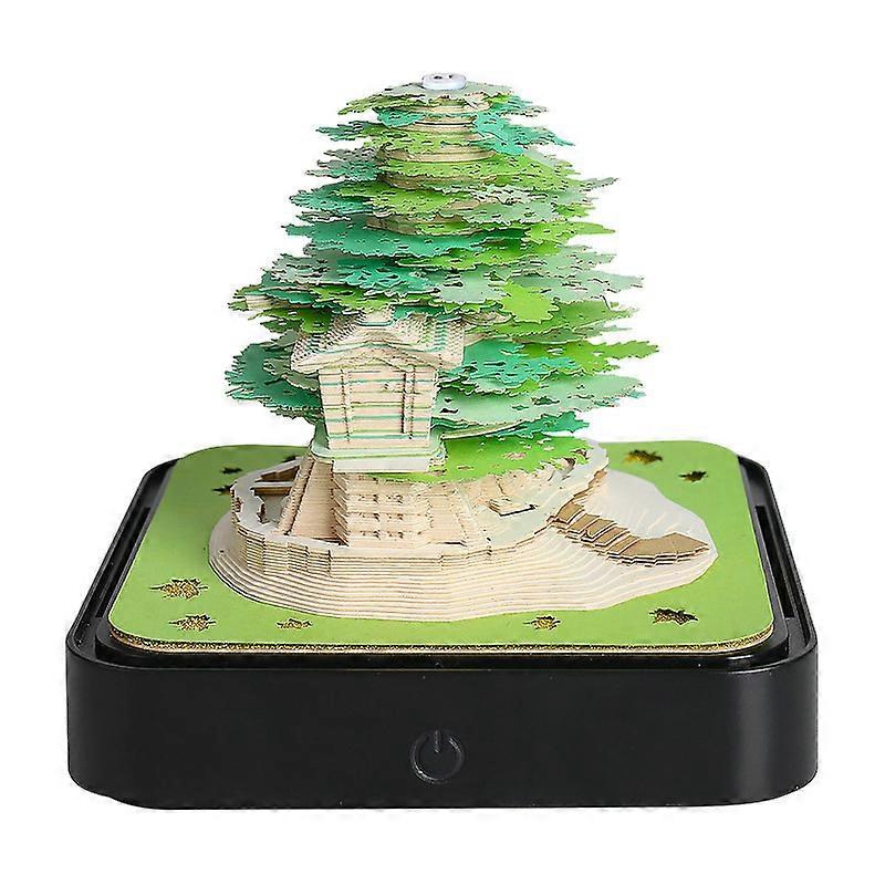 3D Memo Pad Block Notes For Offices Stationery  Omoshiroi Block 3D Notepad Green Treehouse With 2024 Calendar