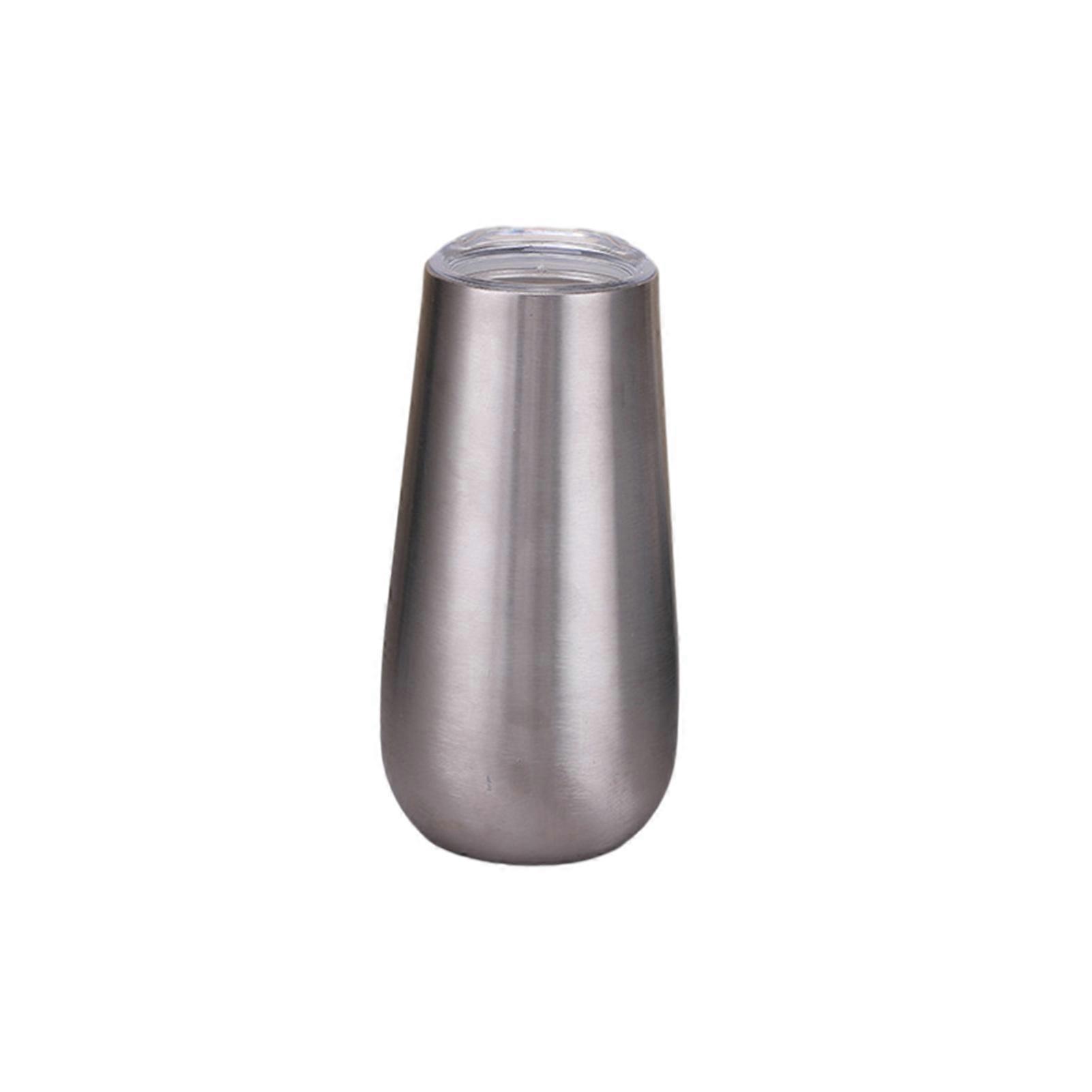 180ML Eggshell Cup U-shaped Heat-resistant Stainless Steel Wine Beer Mug with Splash-Resistant Lid Ergonomic Portable Design for Easy Drinking KAESI