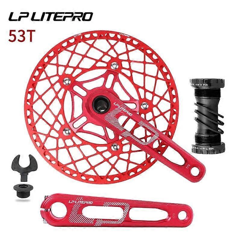 LP Litepro アルミニウム合金折りたたみ自転車クランク 170MM シングル チェーンリング 130BCD バイク チェーンホイール クランクセット CNC 中空 53T 56T 58T
