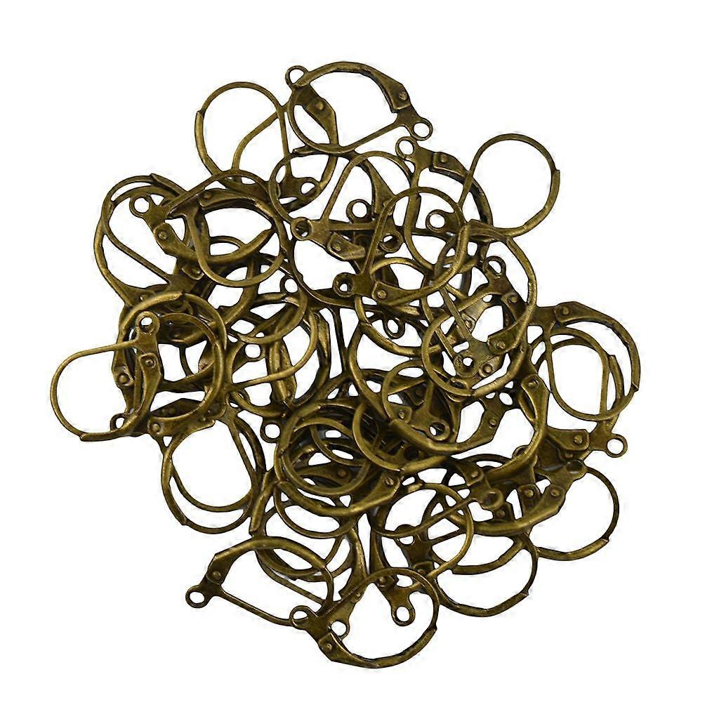 50 pcs French Leverback Earrings Findings Earwire Hooks Open Loop DIY Bronze