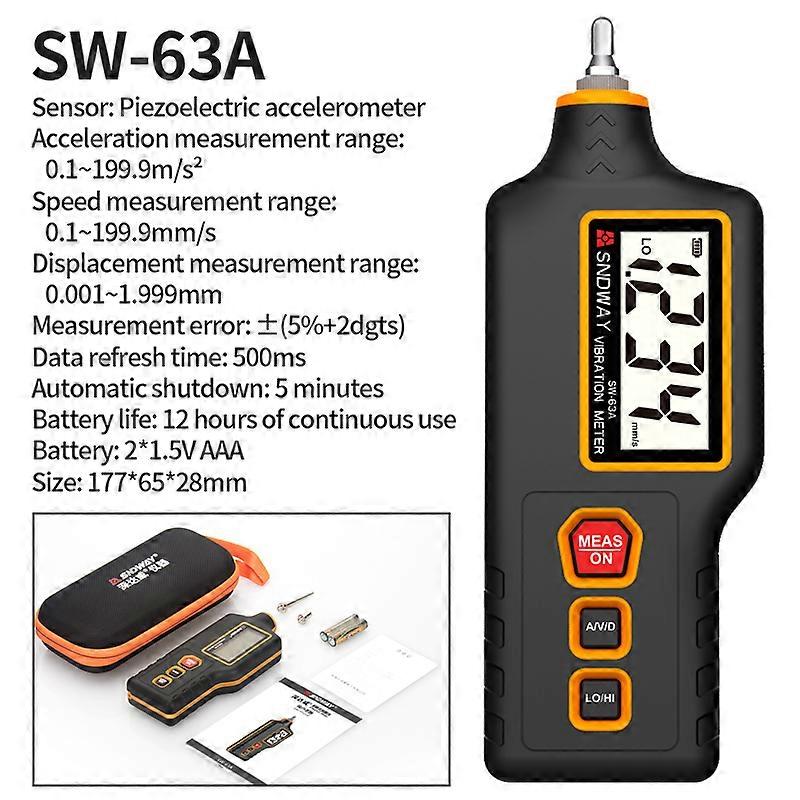 Vibration Analyzer Digital Vibration Meter Device Probe Analizador De Vibraciones Handheld SW-65A Vibrator Tester