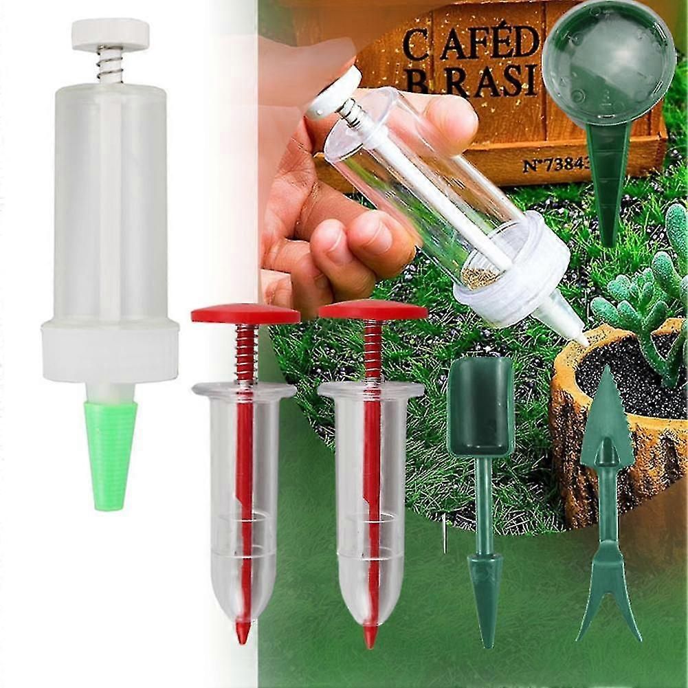 6pcs Mini Sowing Seed Dispenser Manual Syringe Seeder Sower Set Spreader Tool