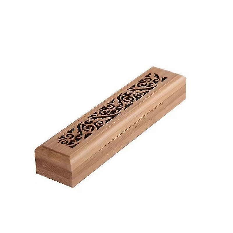1pc Portable Incense Burner Bamboo Line Base Storage Box Fragrance Socket Wooden