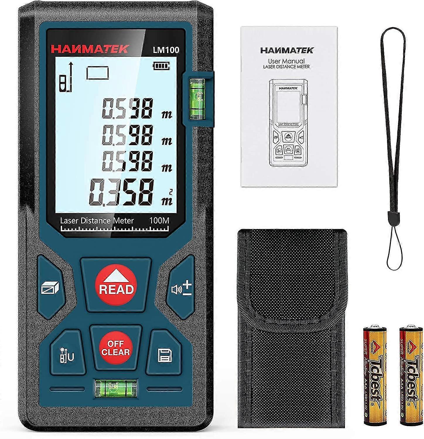 digital laser distance meter,lm100100m,length/area/volume/measurement with lcd backlight,ip54100m