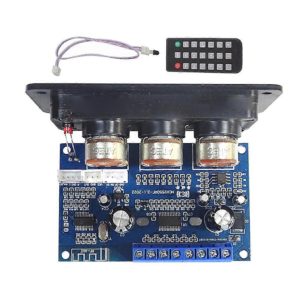 2.1 Channel Digital Power Amplifier Board with Remote Control 2x25W+50W BT5.0 Subwoofer Class D Amp