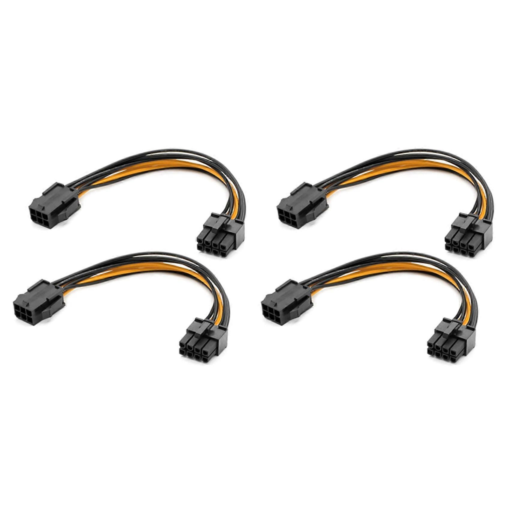 4 Pack Graphics Card 6 Pin to 8 Pin PCIe Adapter Power Cable (GPU Video Graphics Card Power Cable)