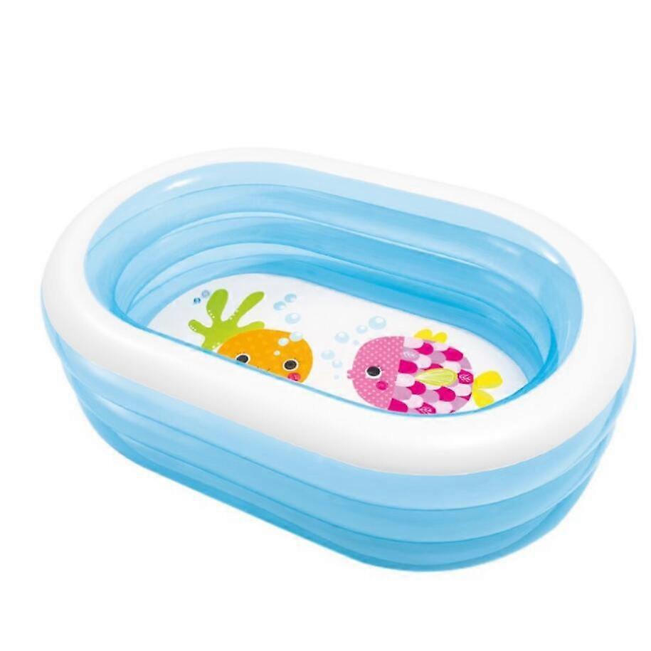 MIMIGO Inflatable Pool for Kids, Family Kiddie Swimming Pool - Blow Up Rectangular Large Above Ground Pool Floats for Lounging Outdoors, Backyard for 