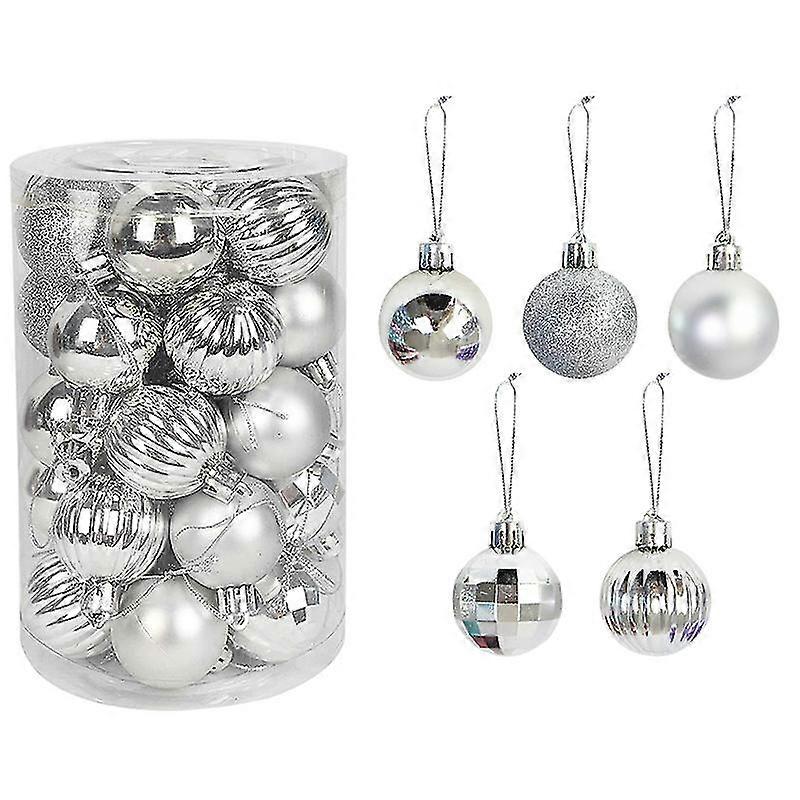 34stk/æske Plastik Julepynt Bolde Bauble 4cm Juletræ Pynt Julepynt Julekugler Legetøj Navidad Gave