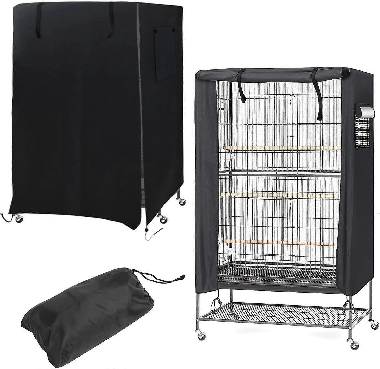Copertura per gabbia per uccelli Copertura per gabbia per uccelli lavabile impermeabile con finestra in rete e tasca portaoggetti leggera, copertura protettiva universale per gabbia per uccelli, 97x60