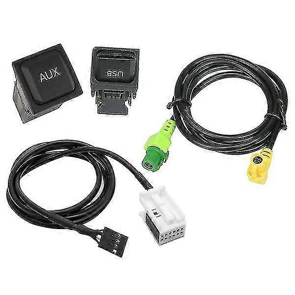 車用USB AUXスイッチケーブル USBオーディオアダプター RCD510 RNS315 対応車種：B6 B7 ゴルフ5 MK5 ゴルフ6 MK6 5 MK5 CC