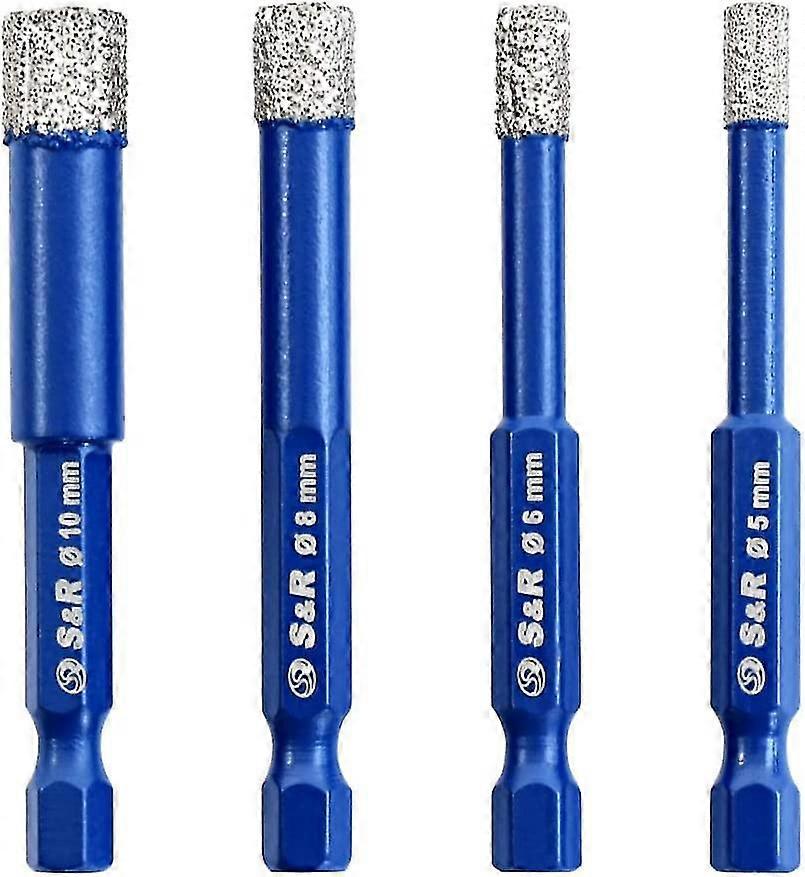 Set Of 4 Professional Diamond Drill BitsS&r Diamond Drill Bits For Ceramic Tiles Porcelain Tiles Glass Stone Tiles