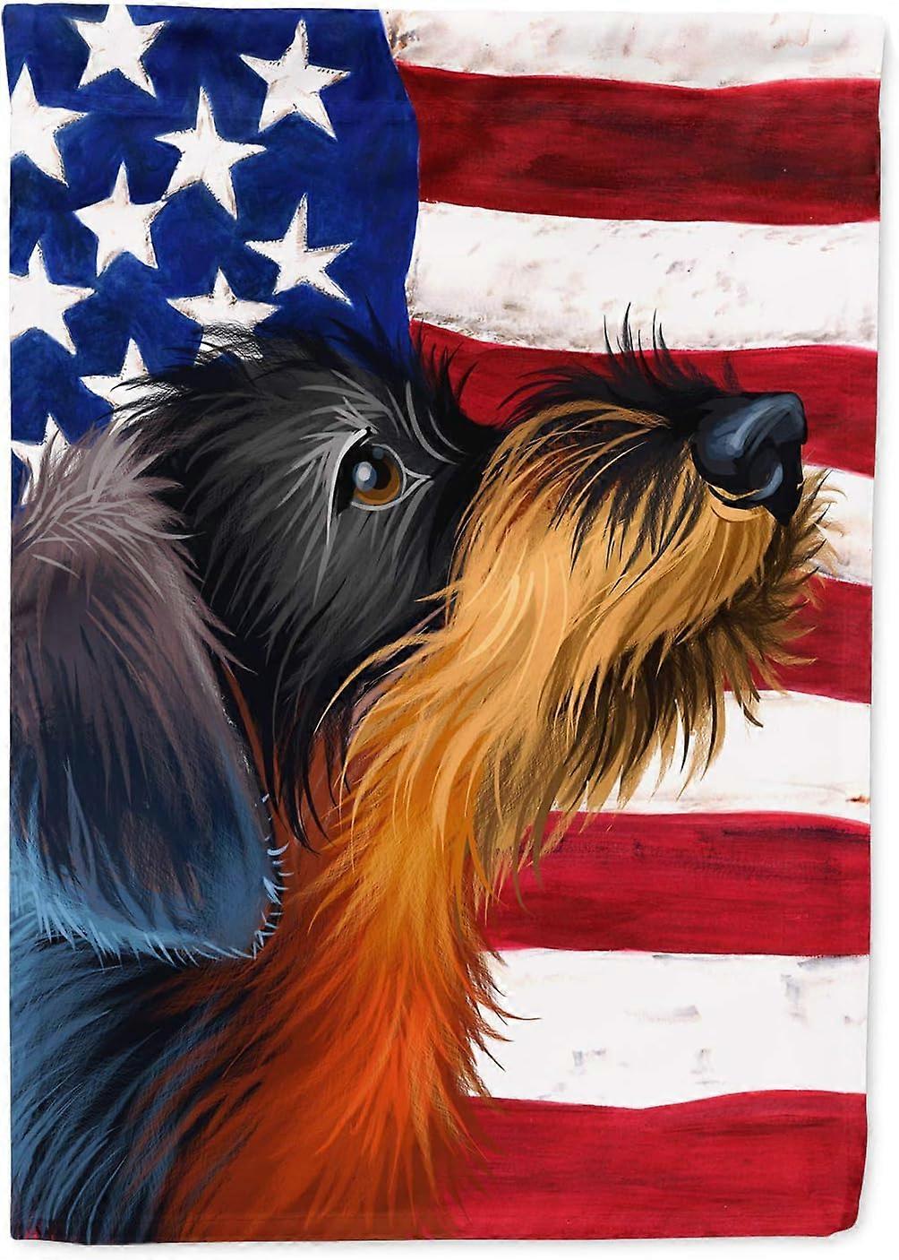 German Wirehaired Pointer American Flag Flag Garden 12x18 (ONLY FLAG)