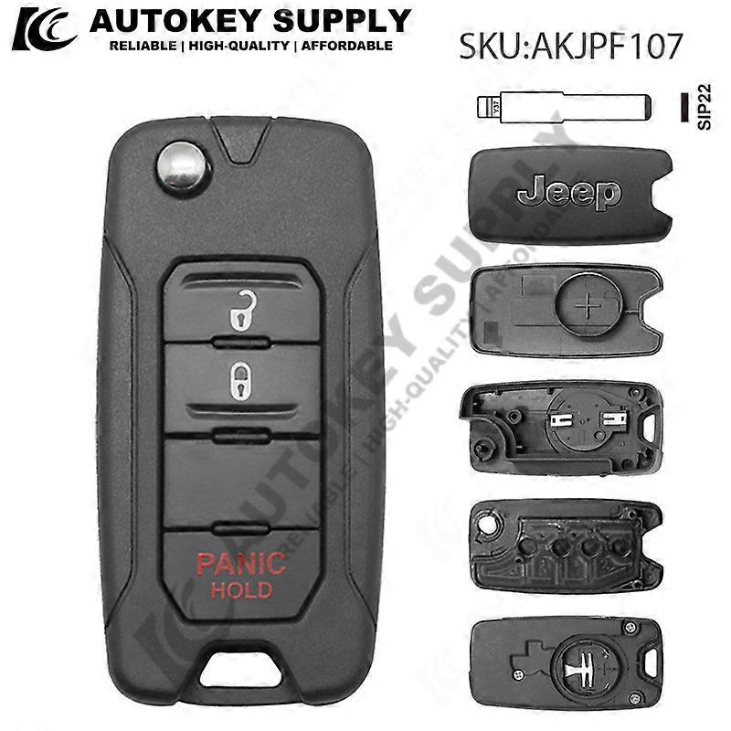 2/3/4 Buttons Remote Flip Key Shell ForJeep Renegade Compass Patriot Liberty 2015-2017 Remote Car Key Shell SIP22 Blade AKJPF18