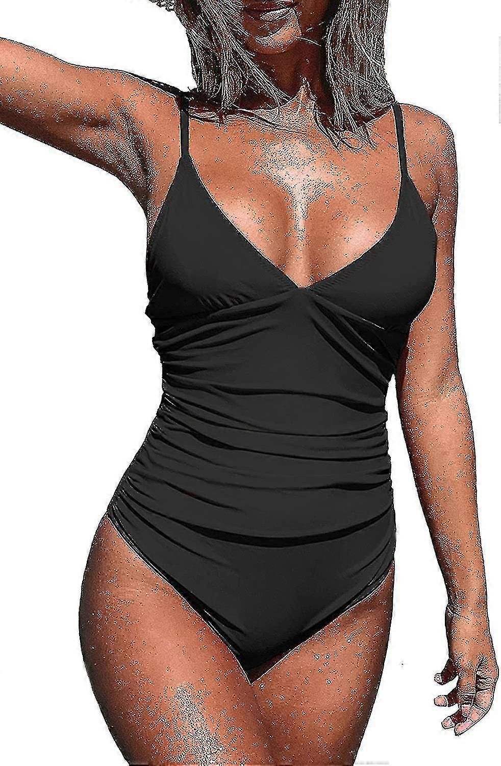 Maillot de bain une pièce pour femmes Contrôle du ventre V Maillots de bain à col
