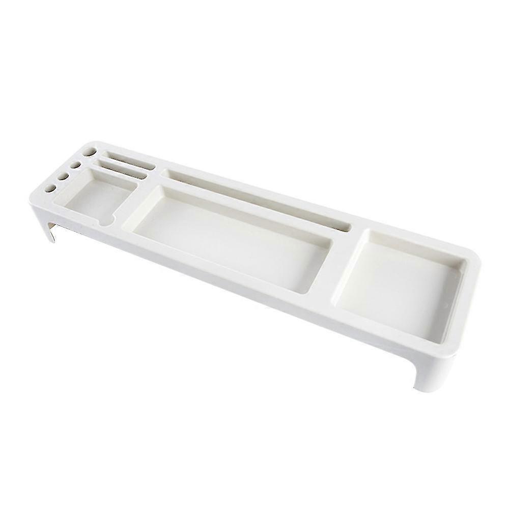Creative Plastic Tabletop Storage Shelf Multi-functional Keyboard Sorting Rack Desktop Stationery Organizer For Home Office (beige)