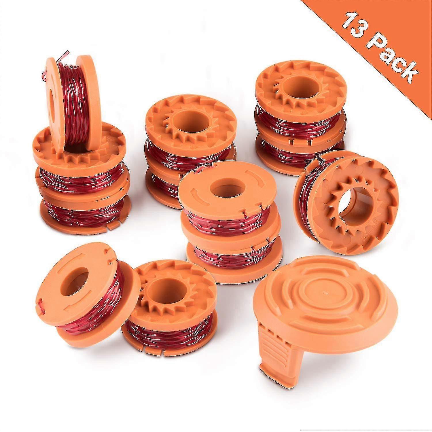 12pcs String Trimmer Spule mit 1 Spulenkappe für Worx Wa0010 Autofeed System Ersatz Durable 10ft Linie