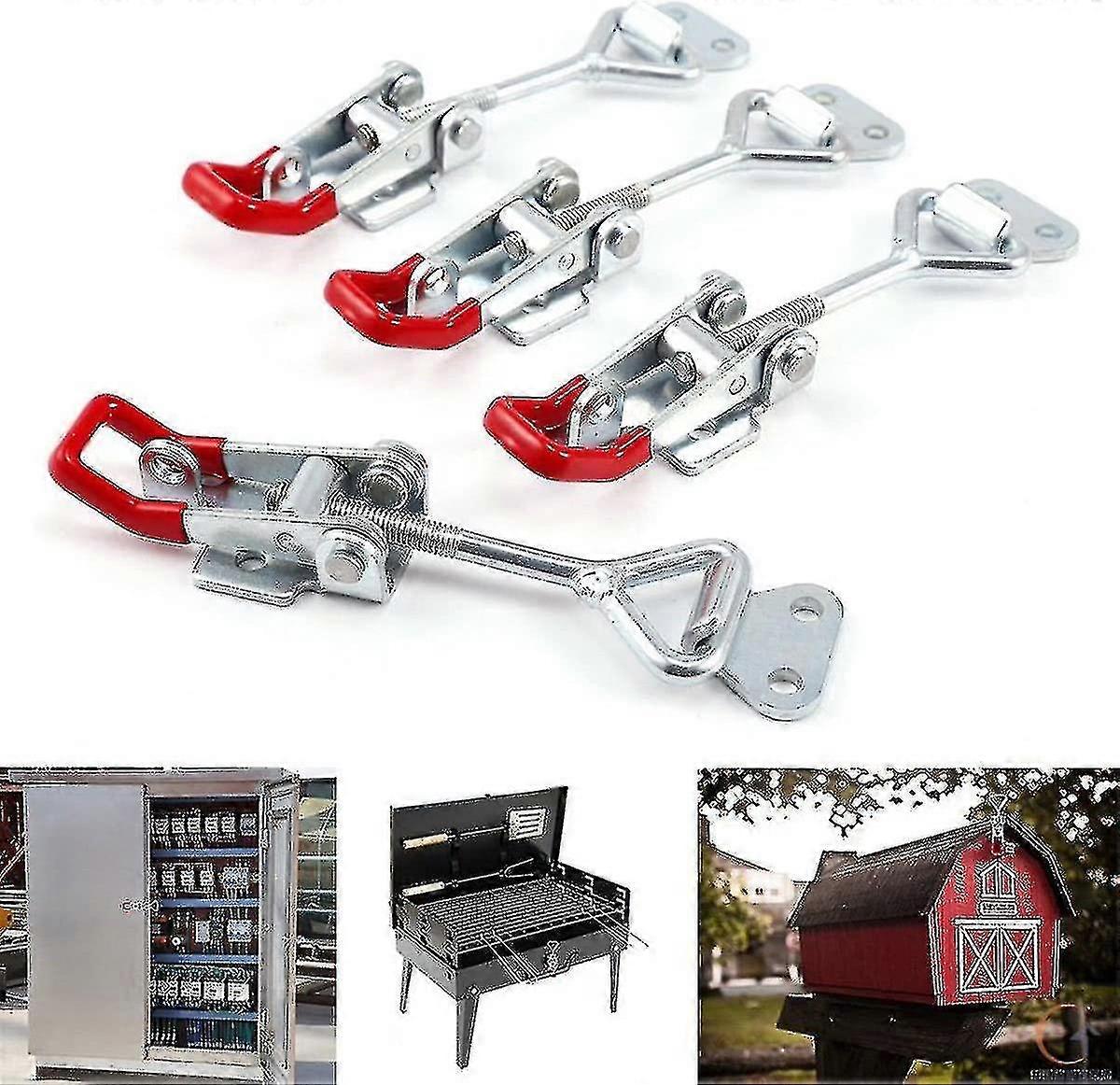 4 X Adjustable Toggle Tensioner Locks Locking Snap Lock Shackle Clamp Lock Lever Box Lock Holding Force Latch Button Toggle Latch