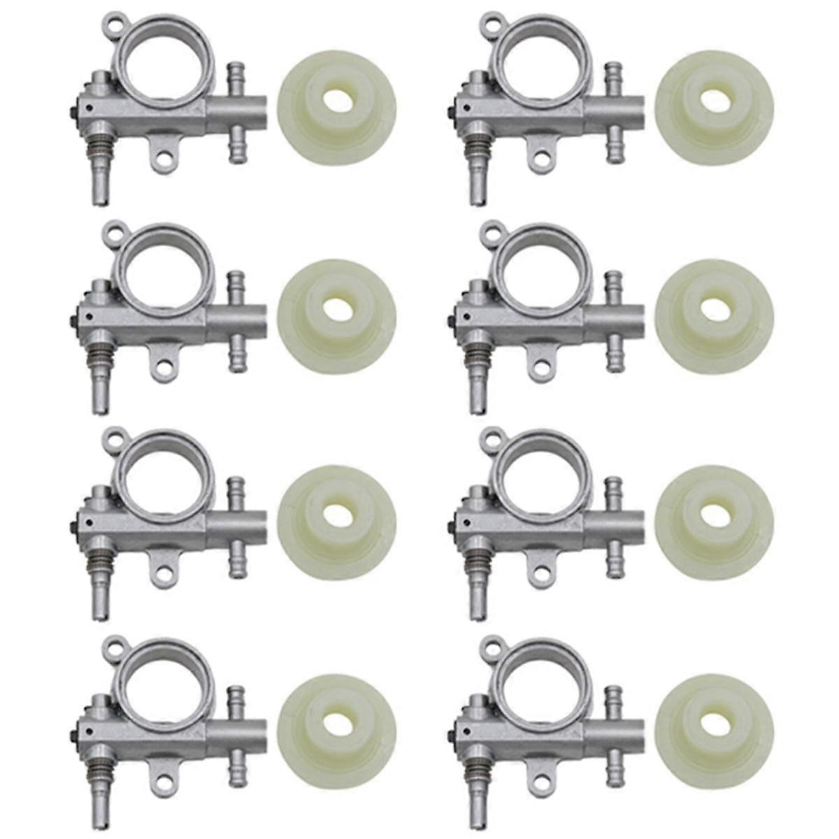 8 Set 2500/3800 Chainsaw Spare Parts Chainsaw Oil Pump with Worm Drive Gear Fit for Chain Saw 25CC/