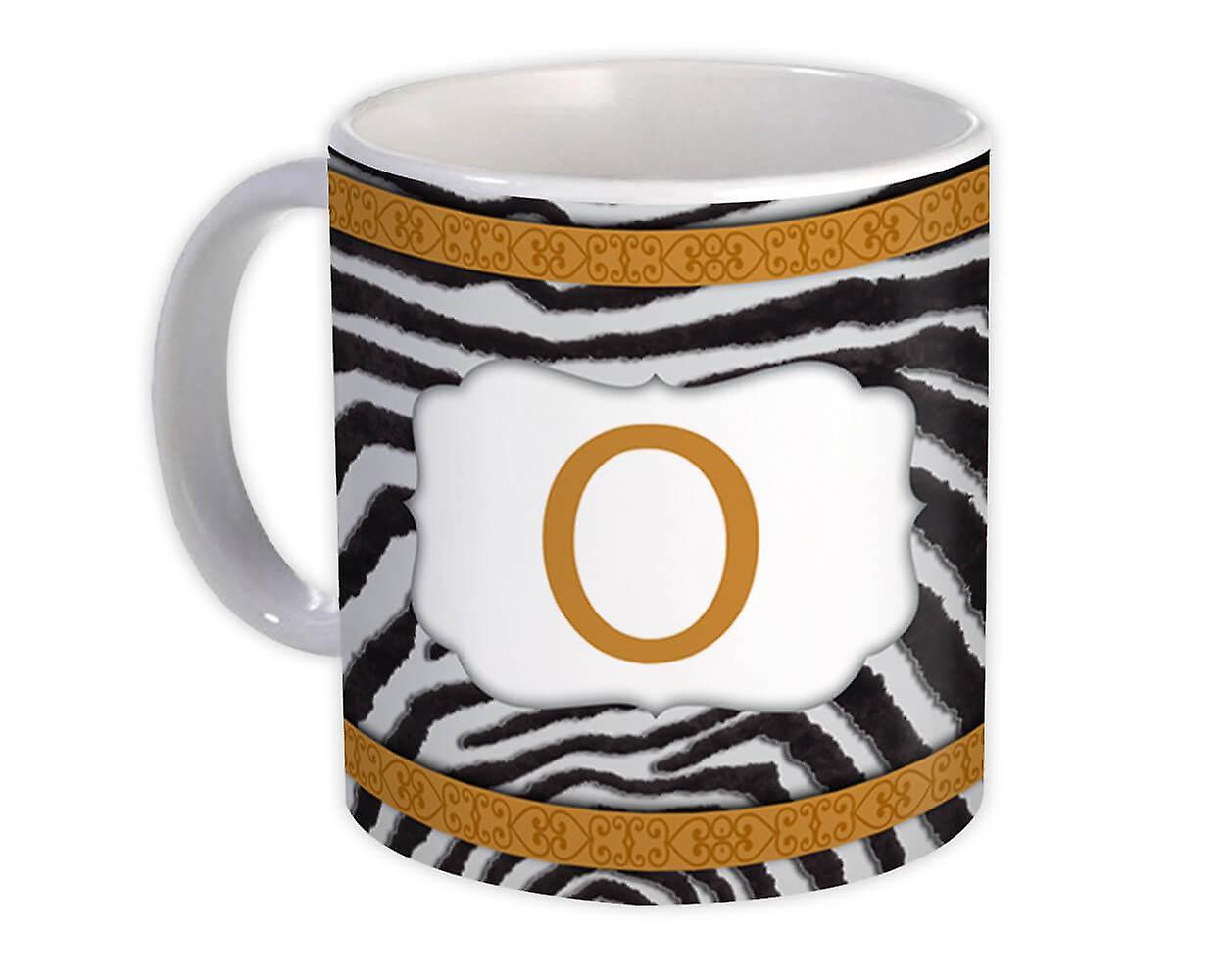 Gift Mug: Monogram Letter O Zebra