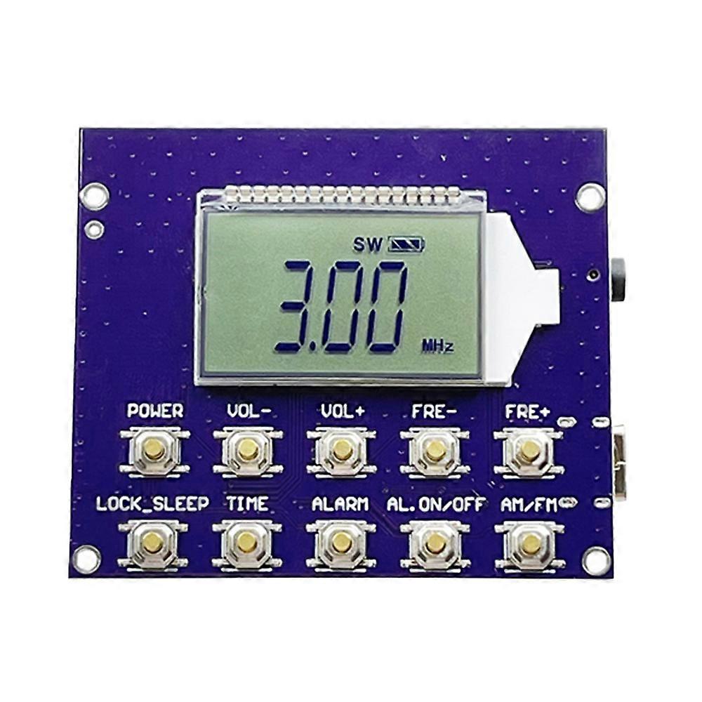 FM MW SW Wireless Radio Receiver Module 87-108MHz Station Auto Storage 4.75-21.85MHz Digital Clock LED Display DC 3.7V